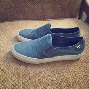 Tory Burch Floyd Navy Leather Slip On Sneakers