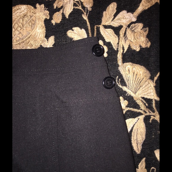 BCBG Max Azria Black Pencil Skirt Side Buttons - Picture 4 of 8