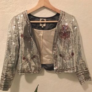 Sequin bandleader cropped jacket