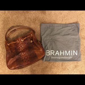 Brahmin Pecan Drawstring Large Hobo Purse
