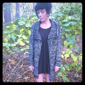 Black and white knit cardigan