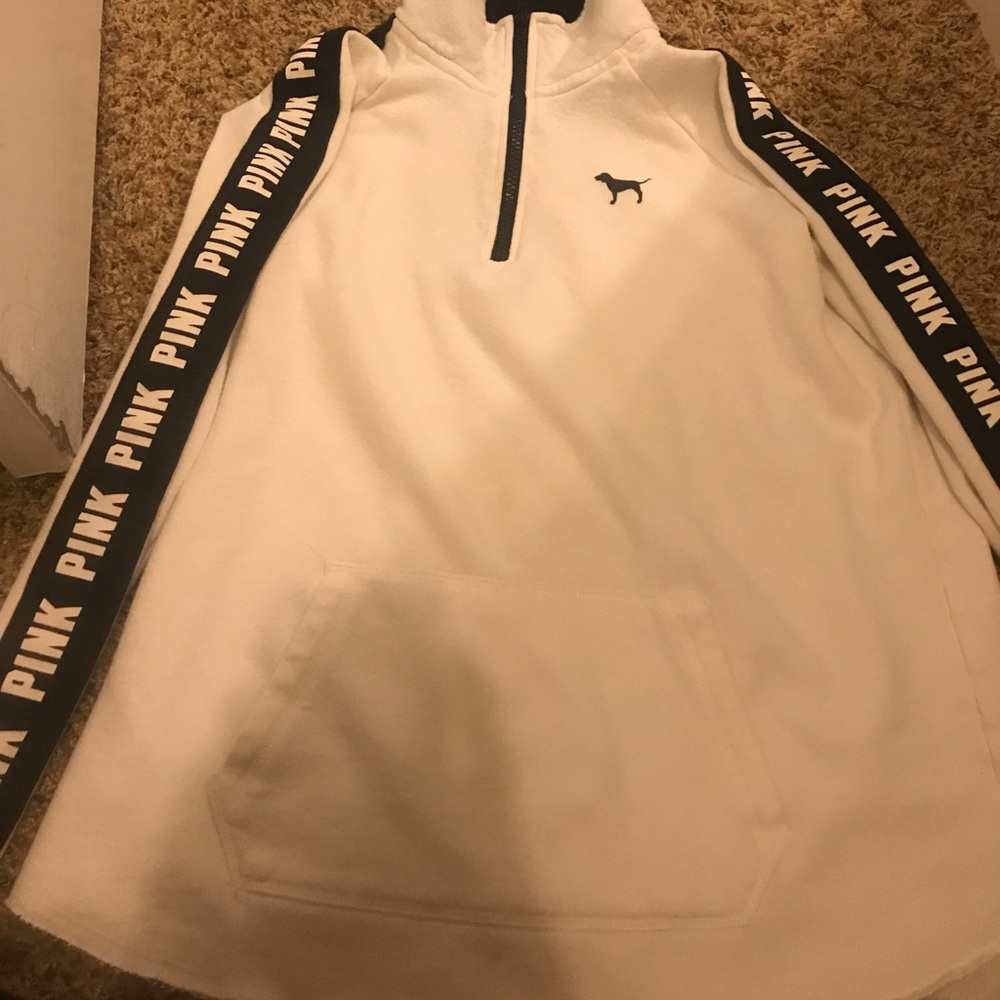 pink 1/4 zip sweater