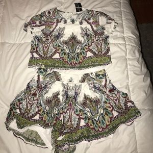 matching shorts and top