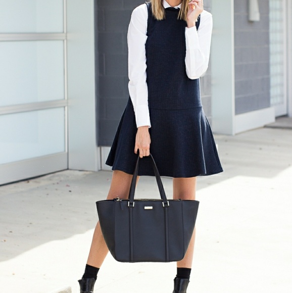 Navy Blue LOFT Flippy Dress - Picture 3 of 3