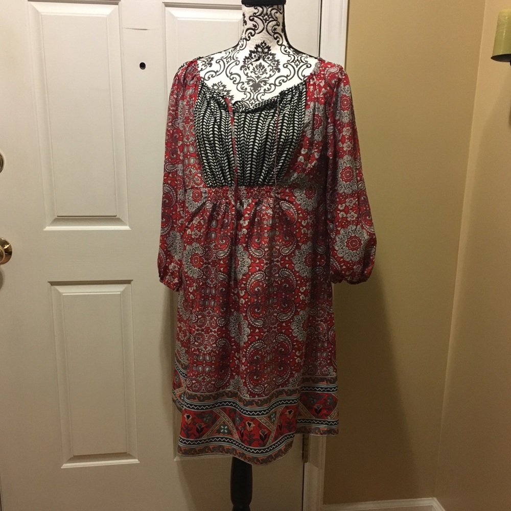 Cato Fall Dress Red And Black XL NWOT