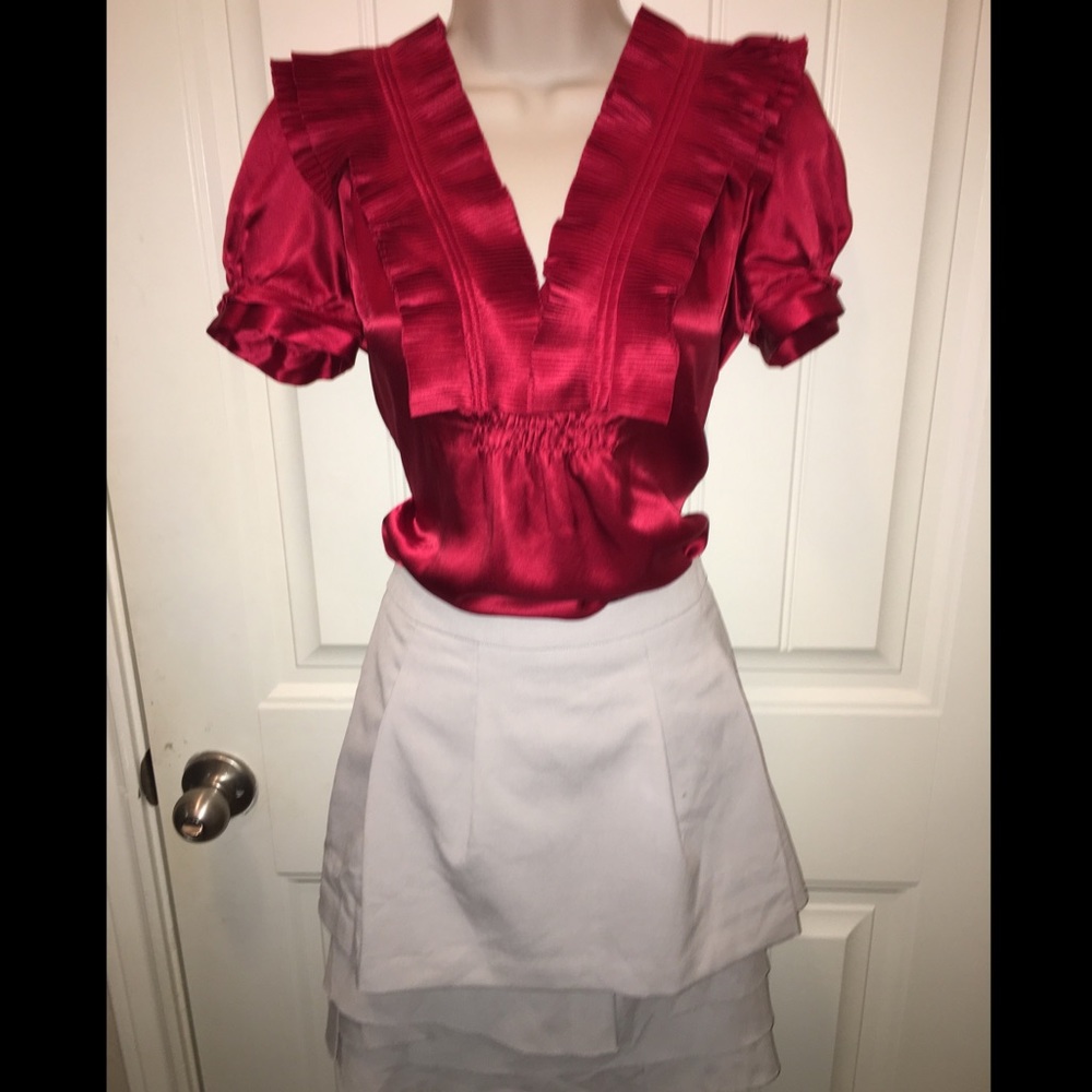 BCBG MaxAzria Light Grey Layered Pencil Skirt LOVE - Picture 2 of 7