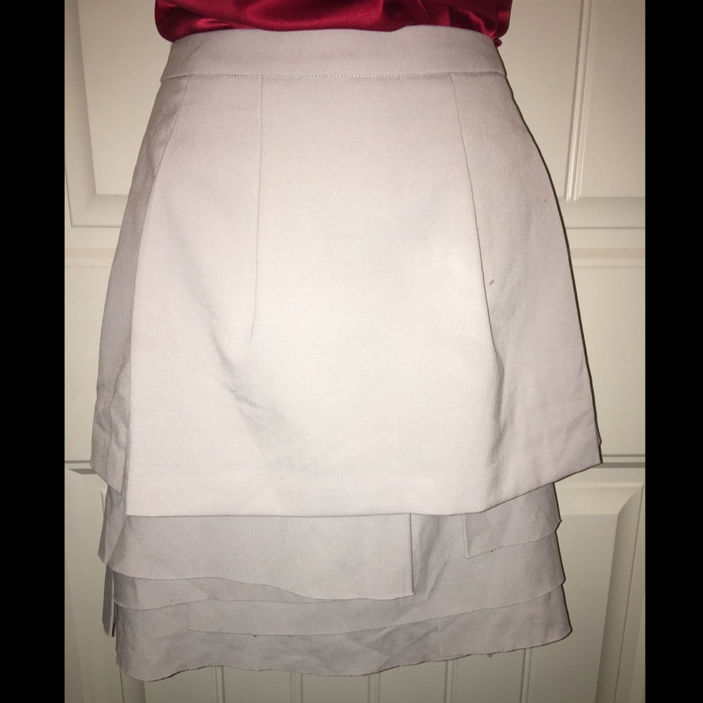 BCBG MaxAzria Light Grey Layered Pencil Skirt LOVE