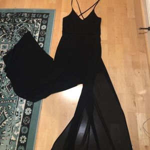 ANGL Black lace playsuit