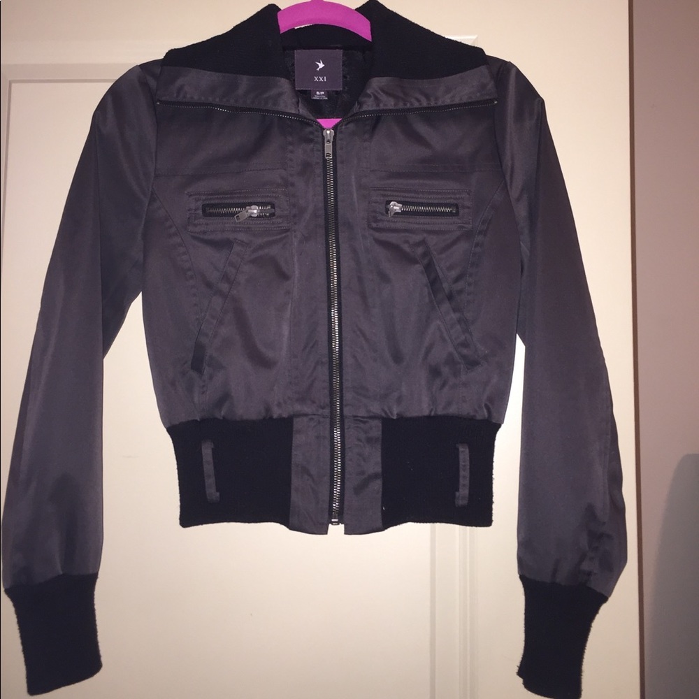 Leather Inspired Bomber Jacket
