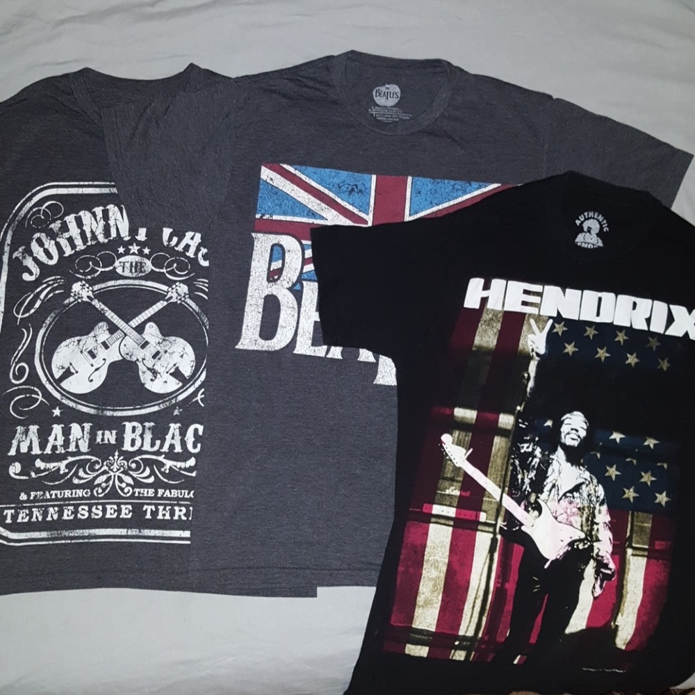 Johnny Cash, Jimmy Hendrix, and The Beatles set