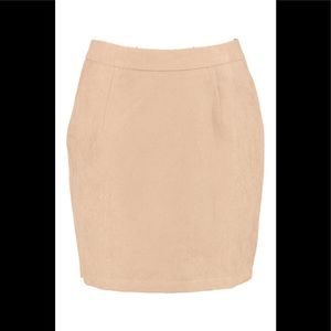 Taupe skirt.