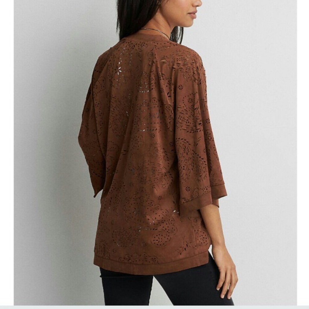 AE Faux Suede Kimono