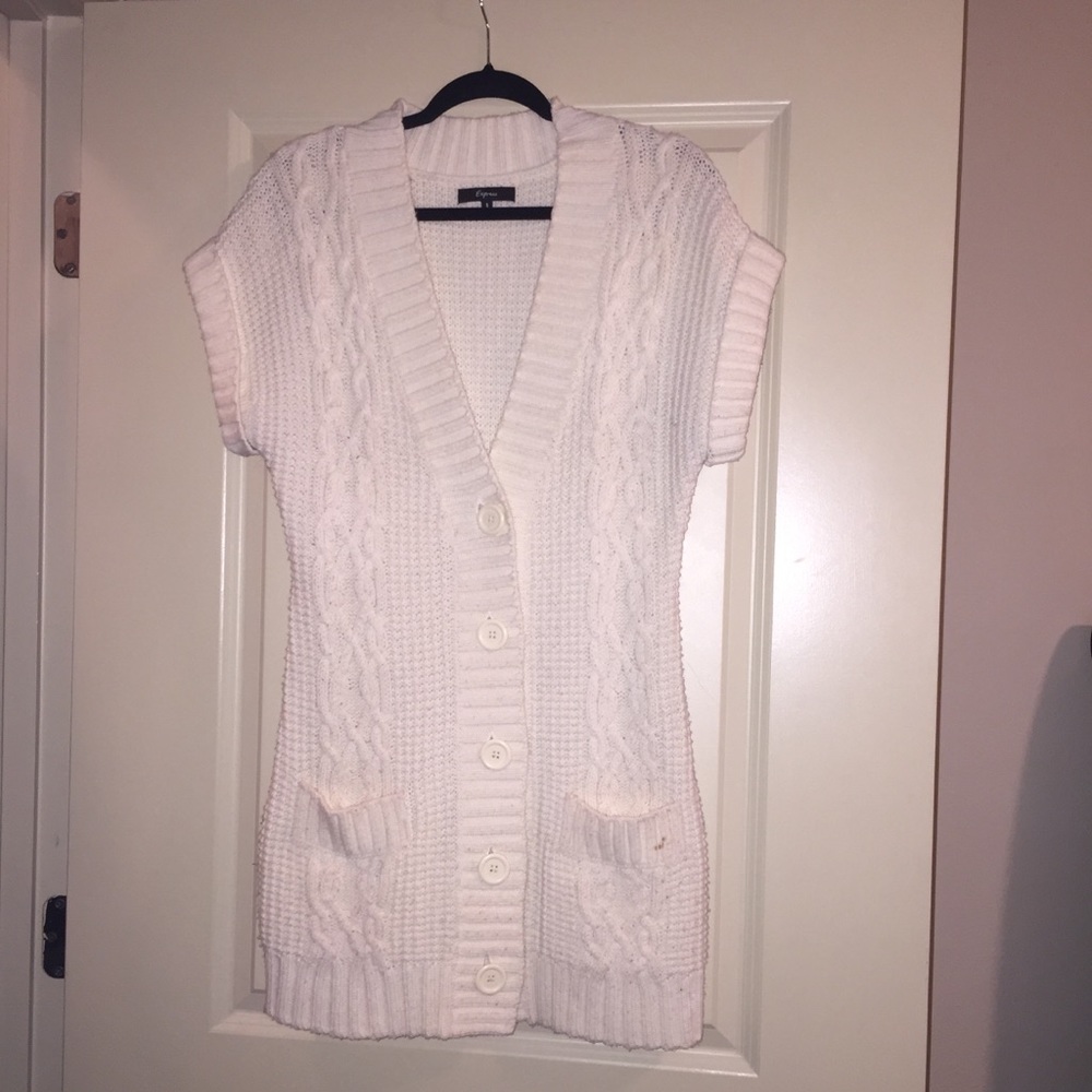White Knitted Sweater Dress