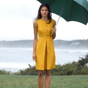 LL Bean Yellow Linen Dress