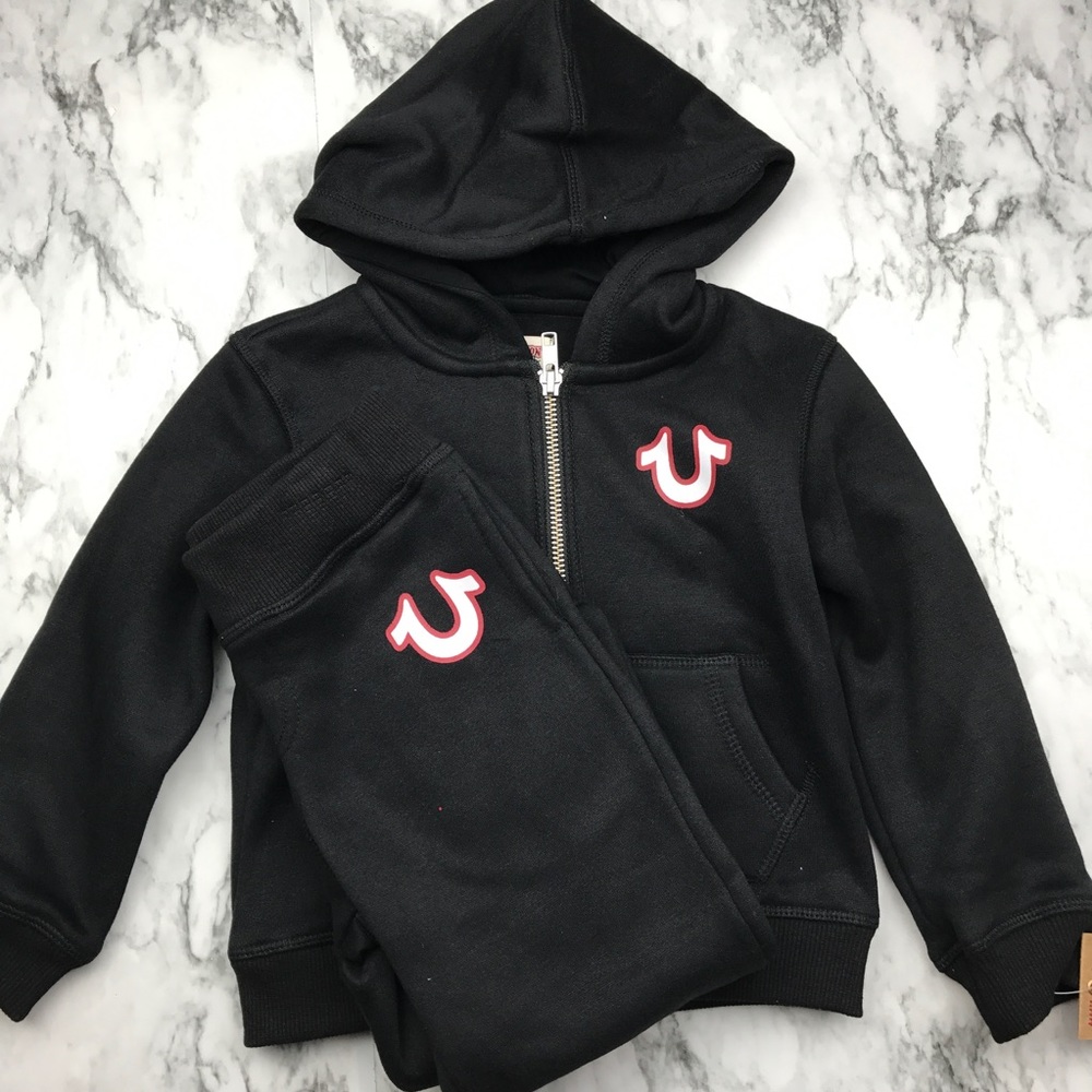 TRUE RELIGION toddlers black hoodie and pants set