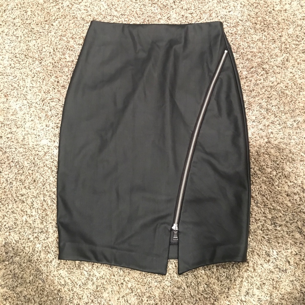 Black Pleather Pencil Skirt
