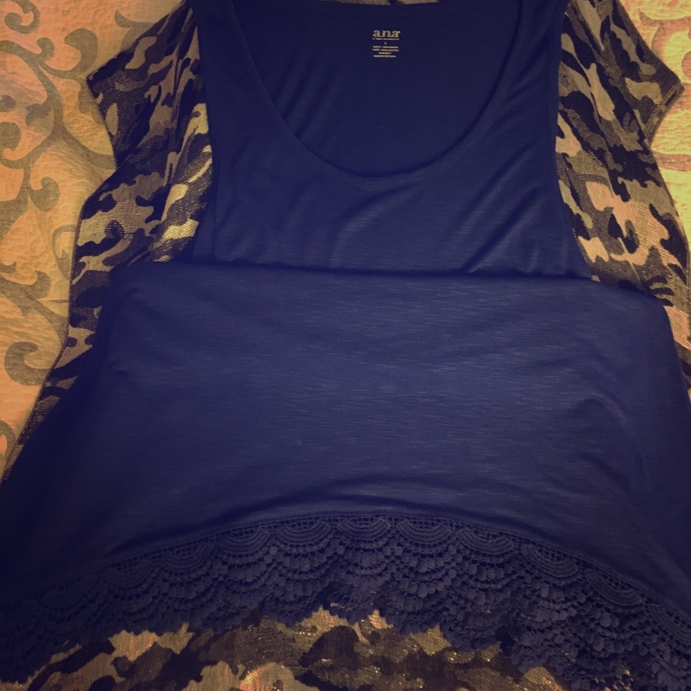 Blue Crochet bottom lightweight dress tank