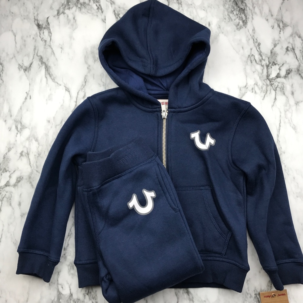 TRUE RELIGION toddlers navy hoodie and pants set