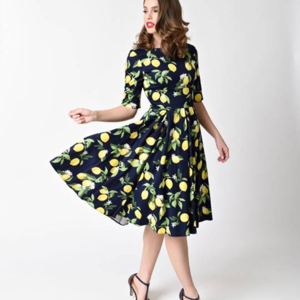 Vintage Style Pretty Dress Company Lemon Dress ✨🍋
