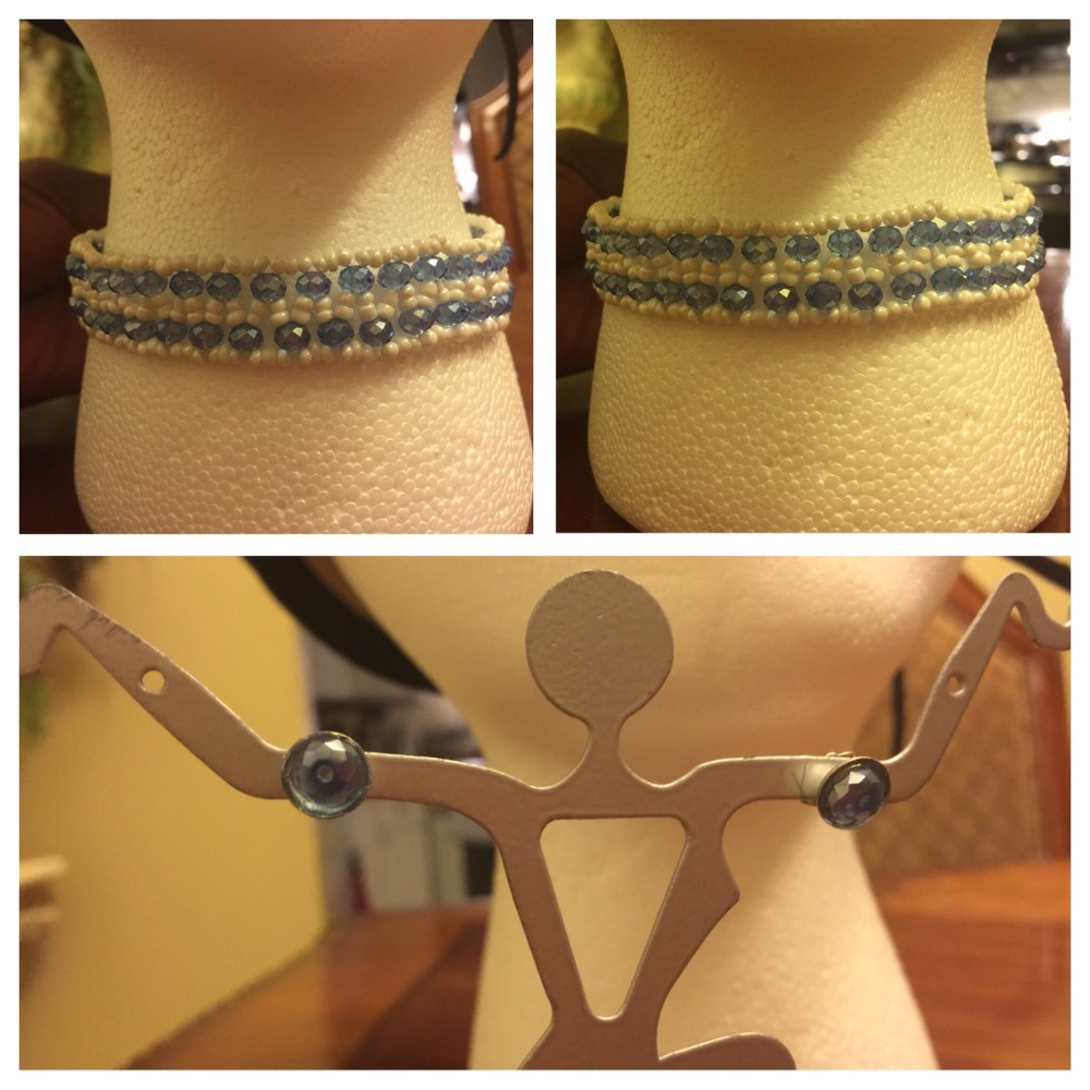 “Simply Elegant” Handmade beaded choker & earrings - Picture 1 of 8