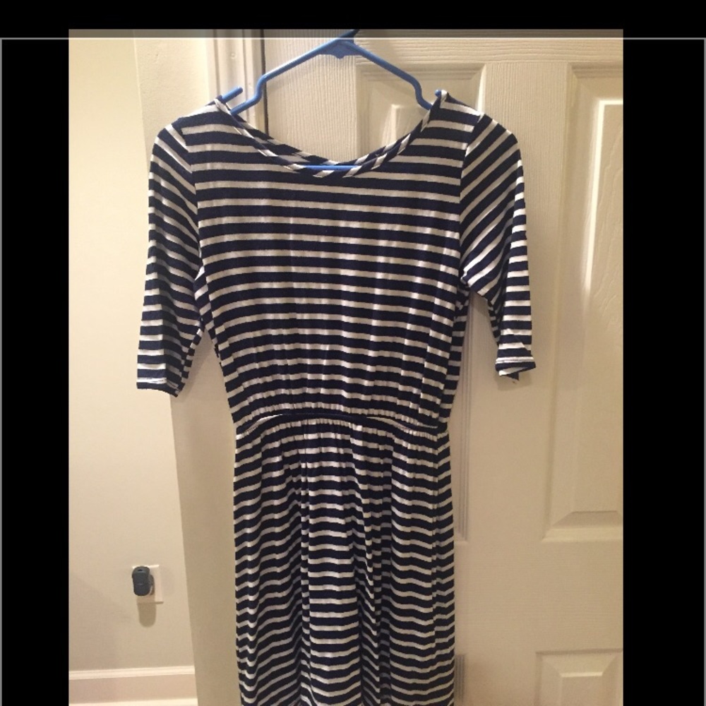 Small Navy Blue and White Striped Dress