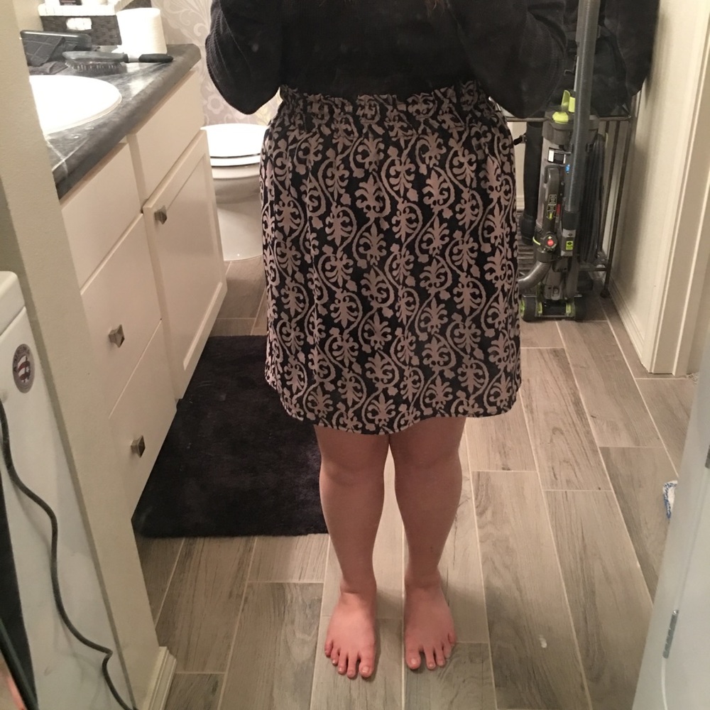 Blue and tan skirt-Francesca's