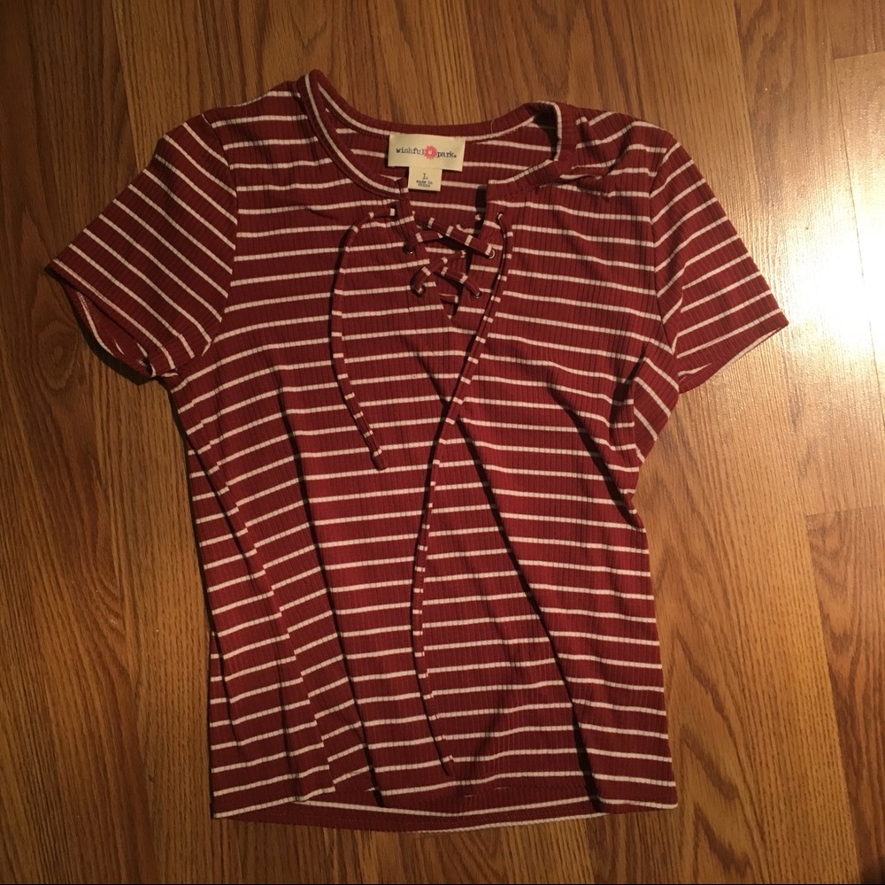 Striped tie up top