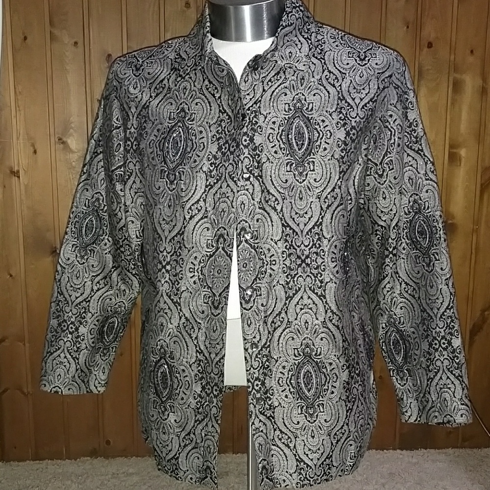 Laura Ashley jacket in black and silver