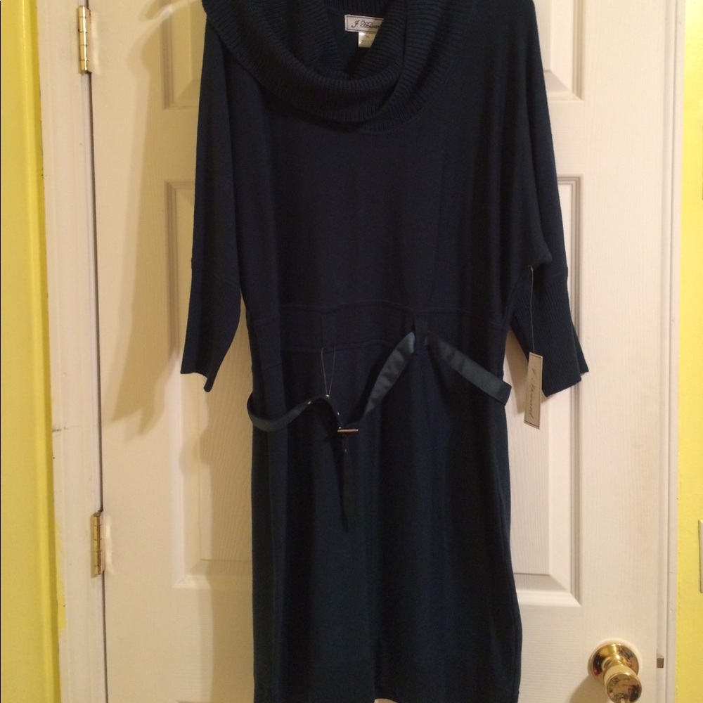 Deep green sweater dress