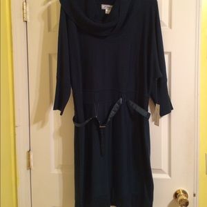 Deep green sweater dress