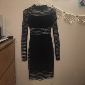Missguided mesh/netted black dress