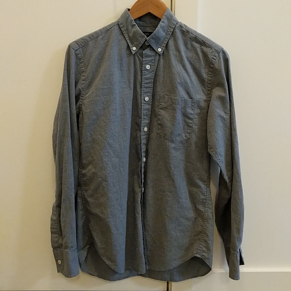 j.crew Denim Chambray Blue Button Up Oxford Shirt