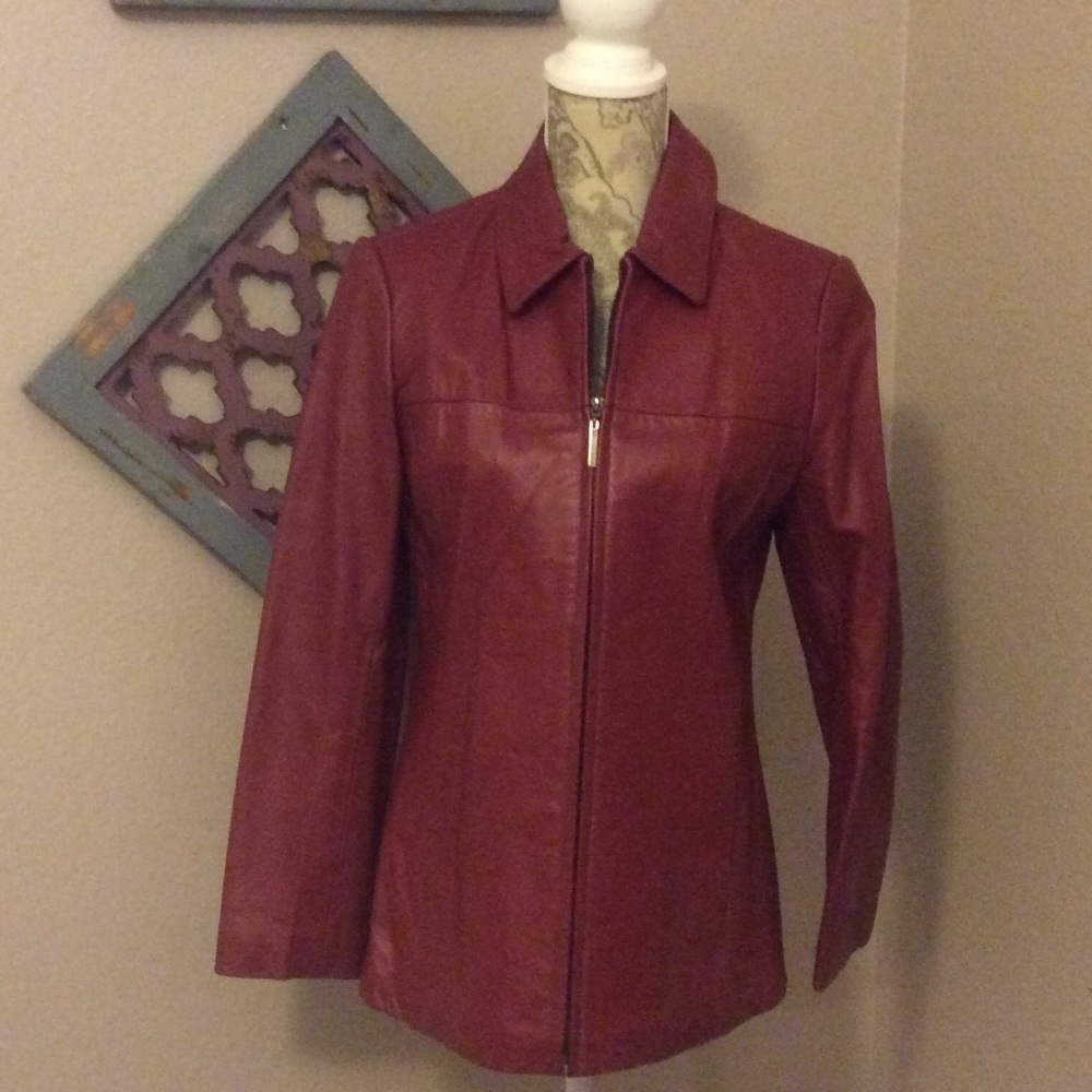 Red leather jacket