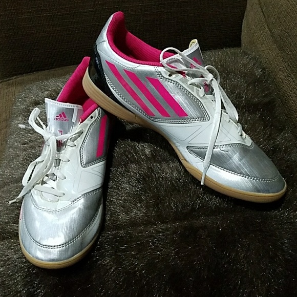 adidas pink and silver shoes