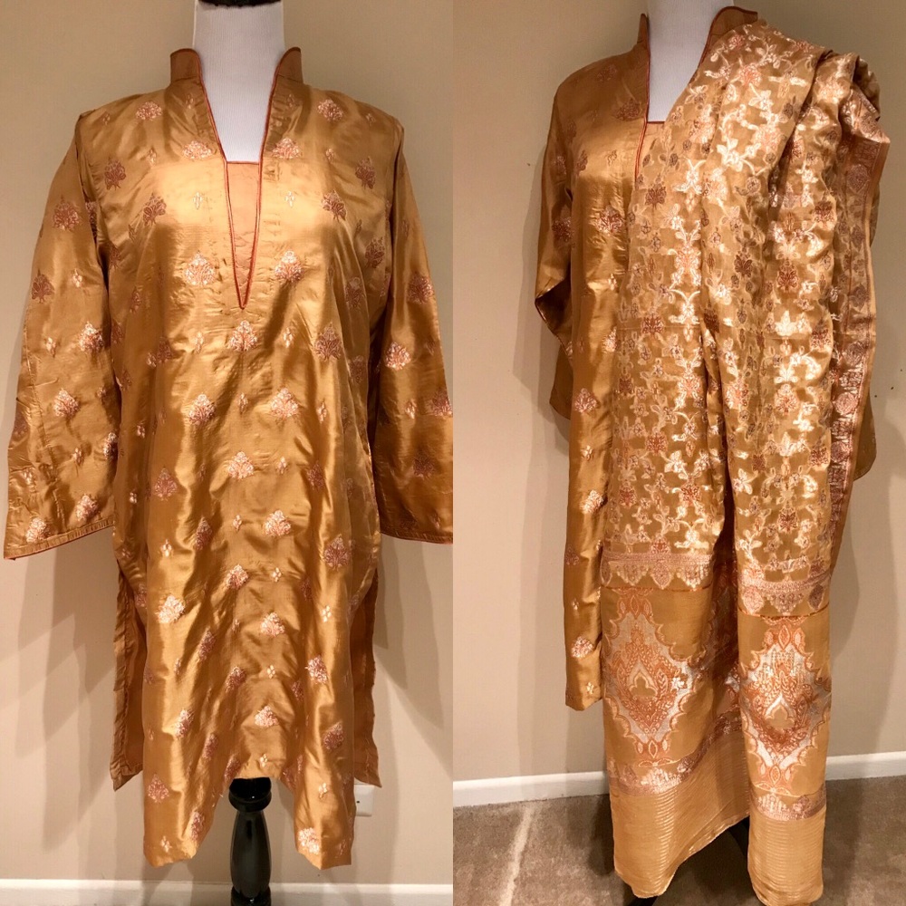 Silk Shiny Salwar Kameez Dupatta