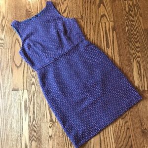 Ann Taylor LOFT Navy and Pink Tweed Dress, Size 6