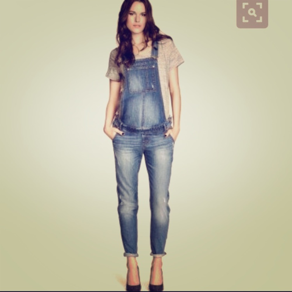 H&M Maternity Mama Denim Bib Overalls