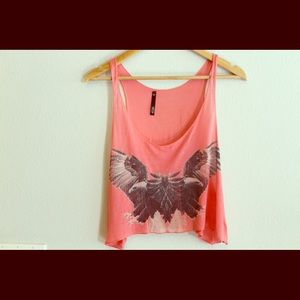 Pink boho tank top