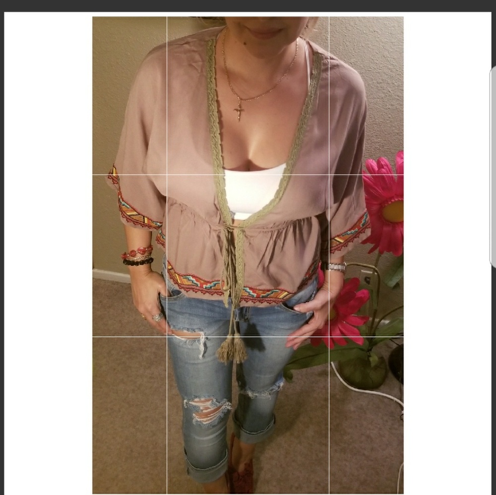 Top- semi cardigan cover-up