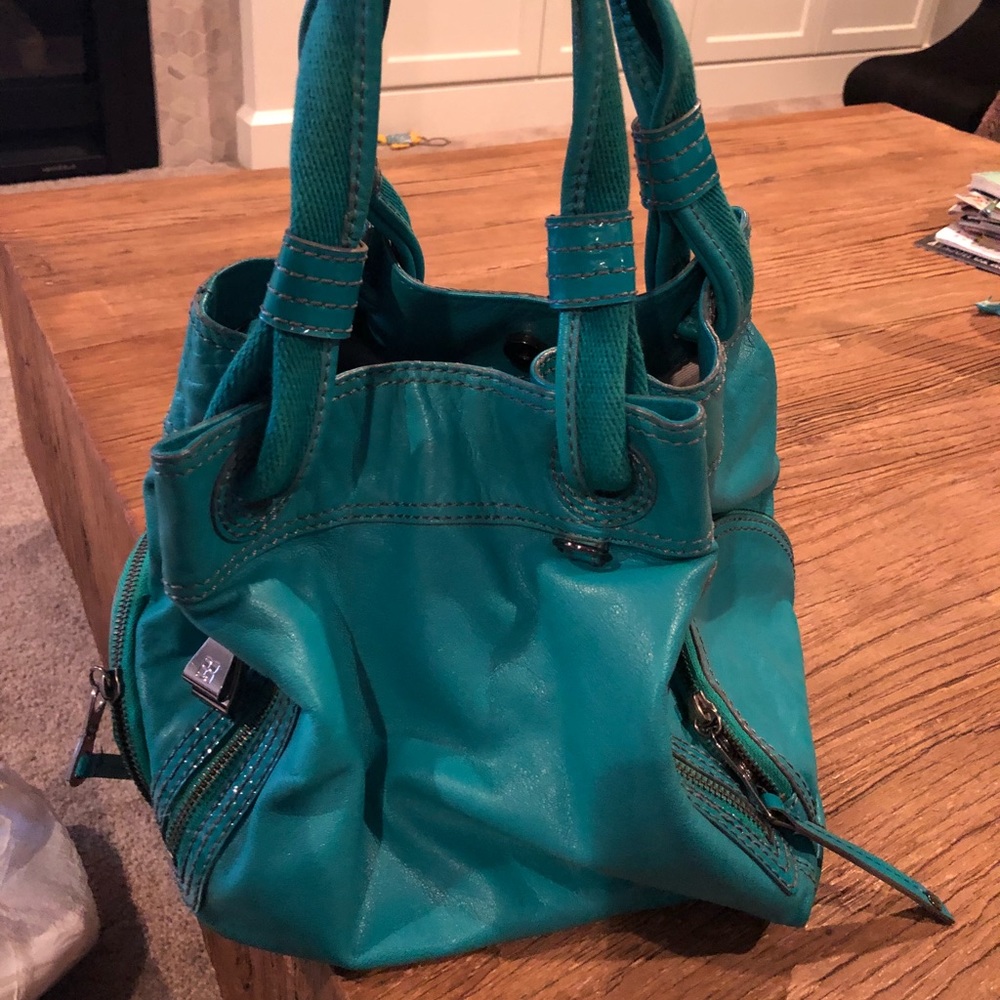 Turquoise BCBG Maxazria leather purse
