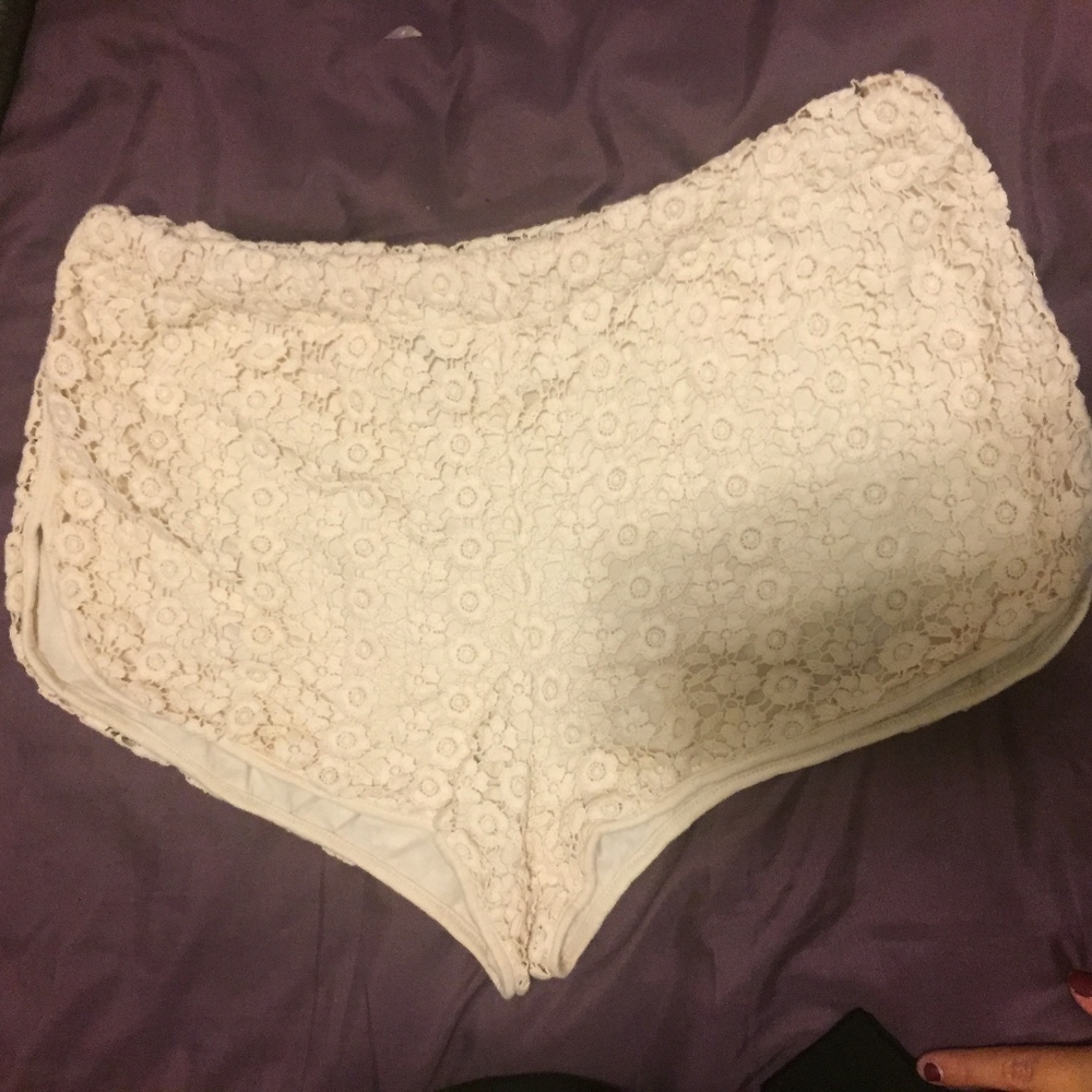 Cream lace Forever 21 shorts