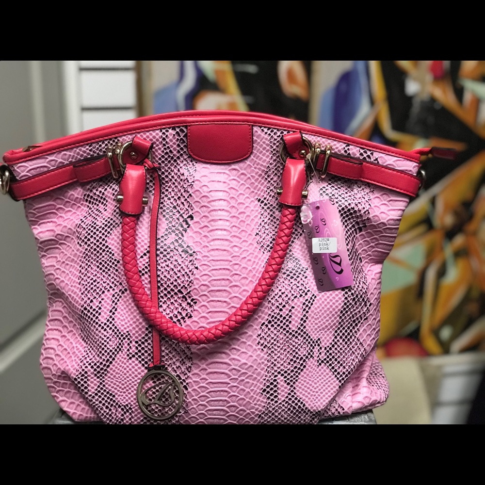 Pink Snake skin purse