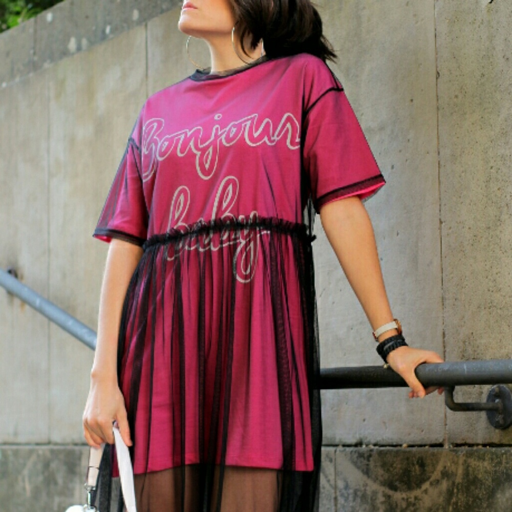 Oversized zara pink tunic shirt dress