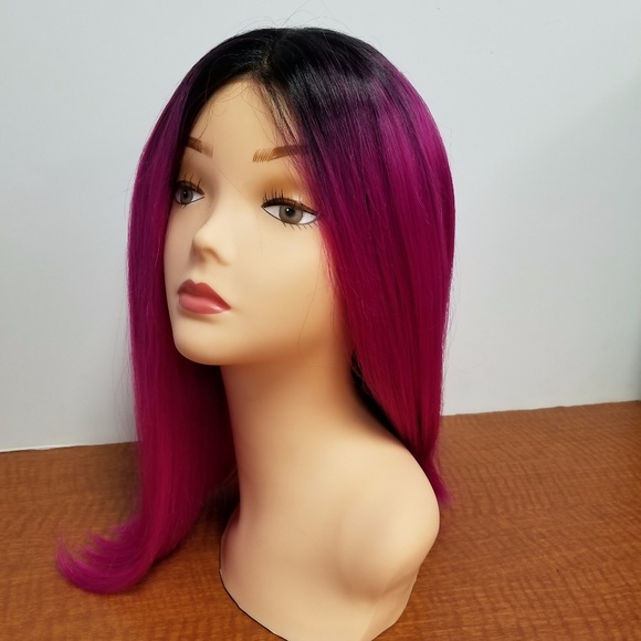 Fuchsia Ombre Synthetic Lace Front Wig - Picture 4 of 5