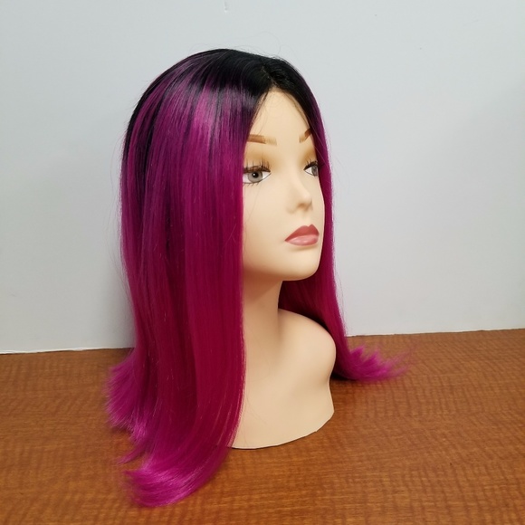 Fuchsia Ombre Synthetic Lace Front Wig - Picture 2 of 5