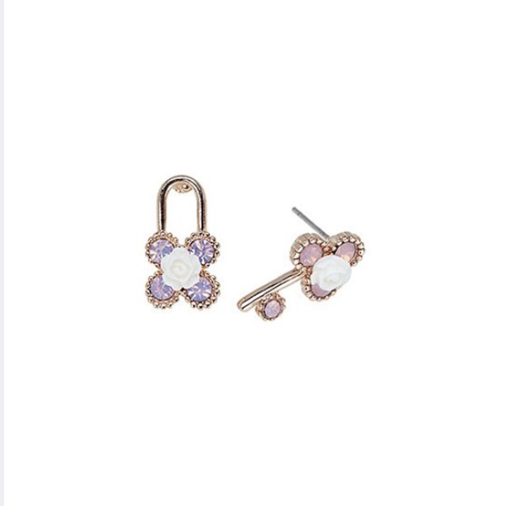 Lock & Key Swarovski Crystal Earrings