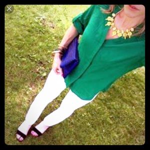 Market & Spruce Berg Pintuck Blouse in Green