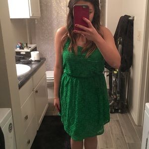 Green lace dress