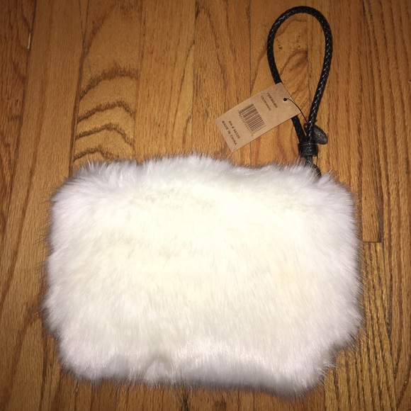 C.C.: White Faux Fur Wristlet - Picture 2 of 8