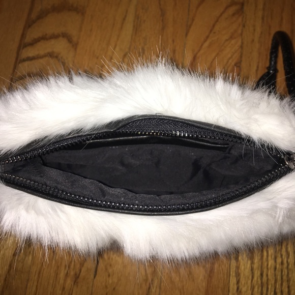 C.C.: White Faux Fur Wristlet - Picture 7 of 8